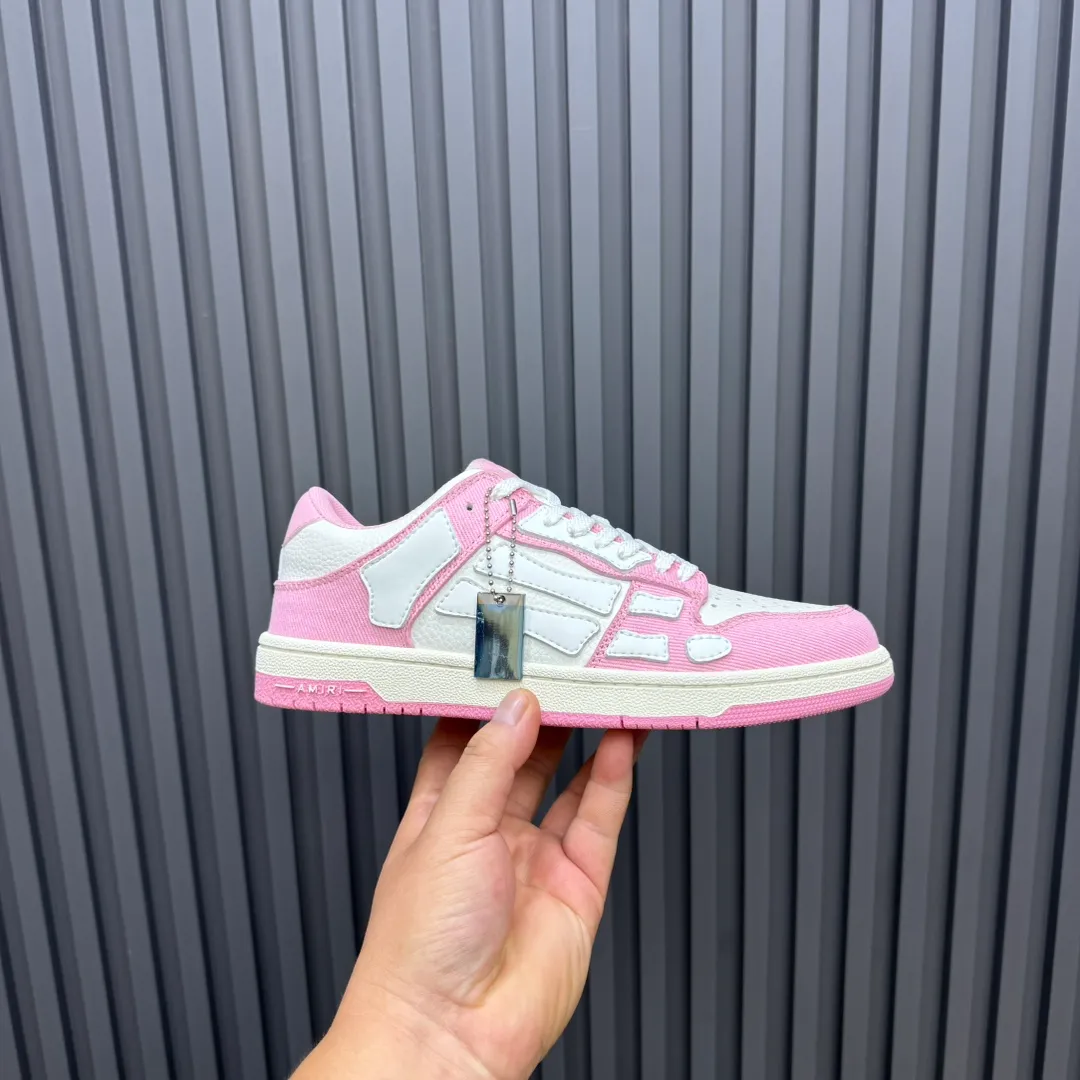 Men's men's shoes 💰600 AMIRI high street sneakers with bone sports shoes, toe layer cowhide upper, upper side bones, hand-stitched, good three-dimensional effect, customized metal LOGO, size 38-45 46